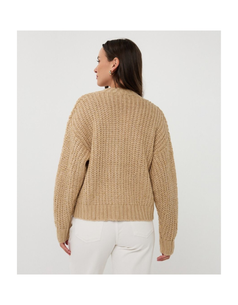 Esqualo Oversize Lurex Cardigan in Light Sand by Esqualo