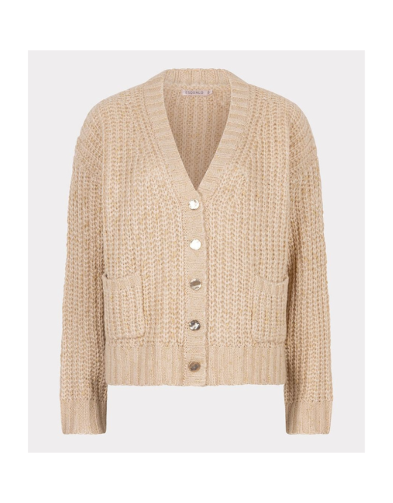 Esqualo Oversize Lurex Cardigan in Light Sand by Esqualo