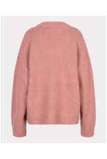 Esqualo V-Neck Brooch Sweater in Guave by Esqualo