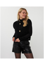 Esqualo Fancy Buttons Cardigan Vest in Black by Esqualo