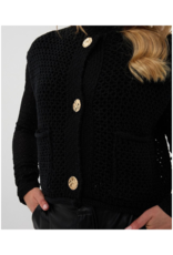 Esqualo Fancy Buttons Cardigan Vest in Black by Esqualo