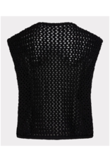 Esqualo Fancy Buttons Cardigan Vest in Black by Esqualo