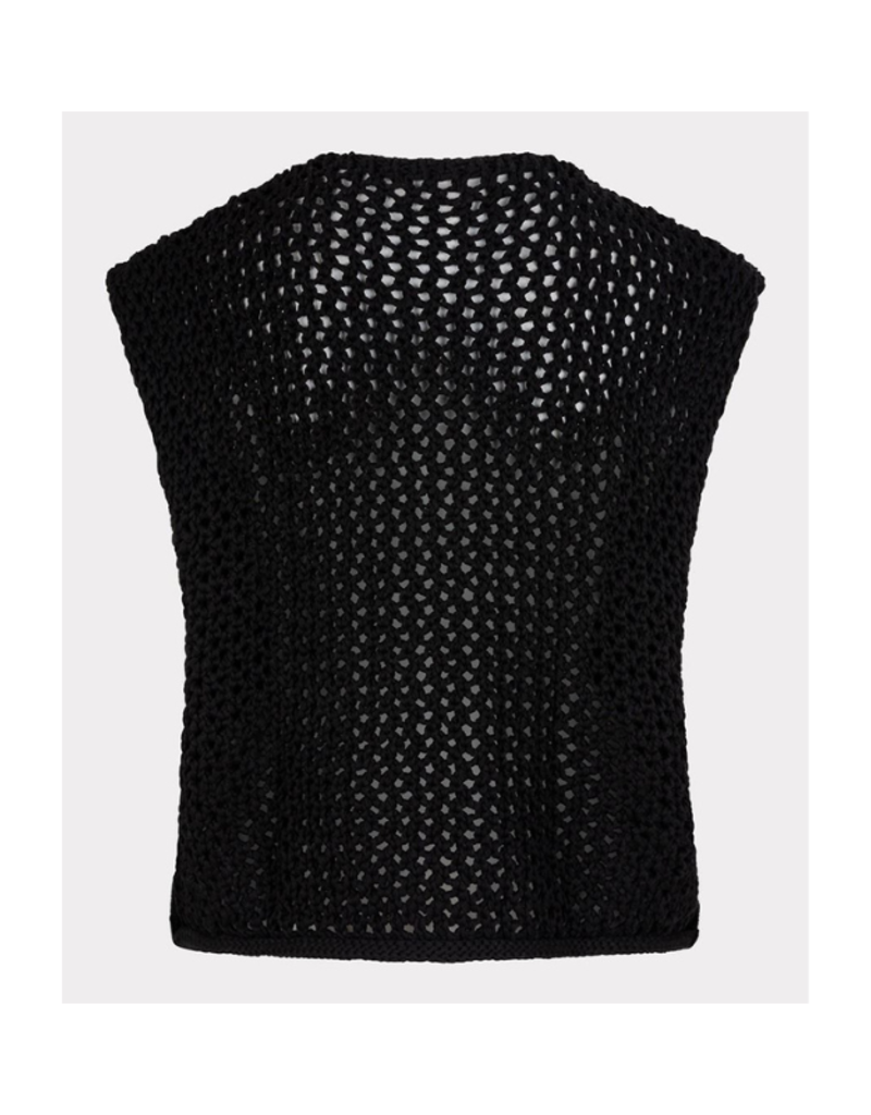 Esqualo Fancy Buttons Cardigan Vest in Black by Esqualo