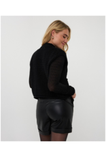 Esqualo Fancy Buttons Cardigan Vest in Black by Esqualo