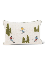 Ski Scene Boucle Rectangle Pillow