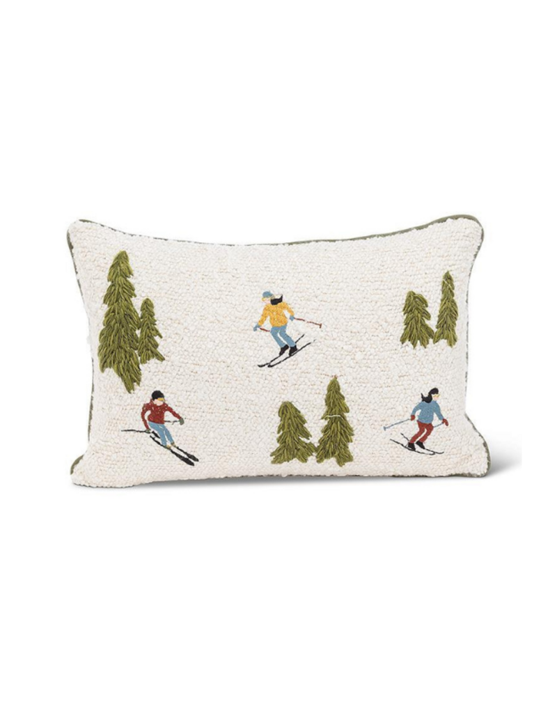 Ski Scene Boucle Rectangle Pillow