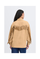 ICHI Effano Faux Suede Shirt in Travertine by ICHI