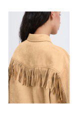 ICHI Effano Faux Suede Shirt in Travertine by ICHI
