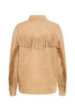 ICHI Effano Faux Suede Shirt in Travertine by ICHI