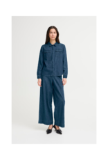 ICHI Aubery Denim Shirt in Washed Dark Blue by ICHI