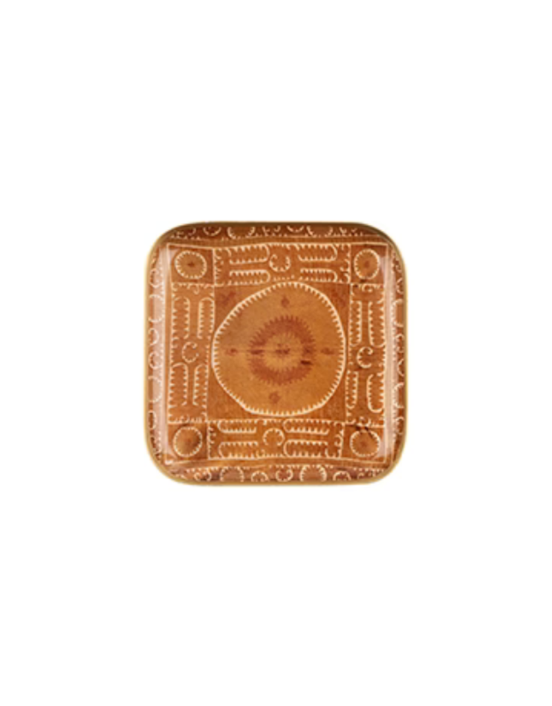 Indaba Trading Sunset Suzani Enameled Tray Square