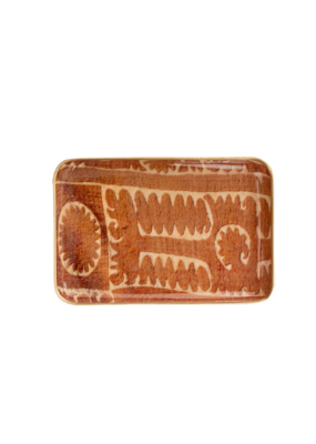 Indaba Trading Sunset Suzani Enameled Rectanlge Tray Small