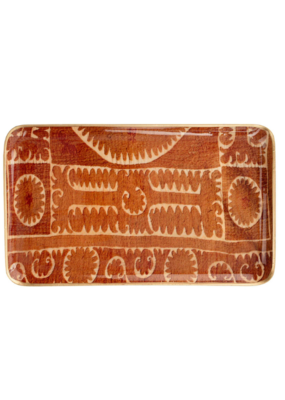 Indaba Trading Sunset Suzani Enameled Rectangle Tray Medium