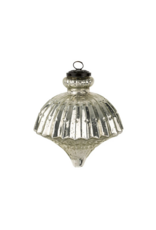 Indaba Trading Giant Glass Onion Ornament Silver Small