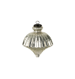Indaba Trading Giant Glass Onion Ornament Silver Small