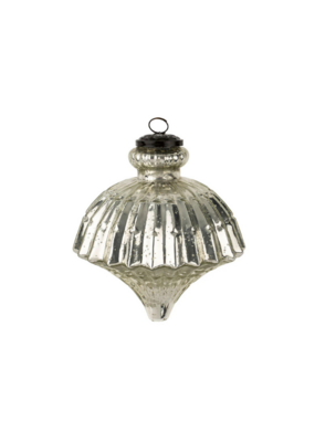 Indaba Trading Giant Glass Onion Ornament Silver Small