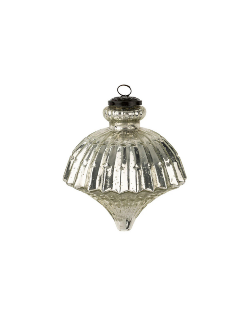 Indaba Trading Giant Glass Onion Ornament Silver Small