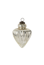 Indaba Trading Giant Glass Teardrop Ornament Silver Small