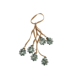 Indaba Trading Set of 6 Teal Snowflake Bunch Ornaments