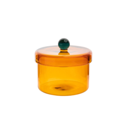 Glass Storage Tin in Orange Large