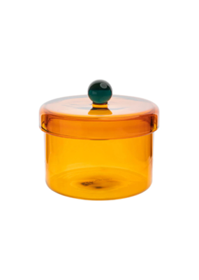Glass Storage Tin in Orange Large