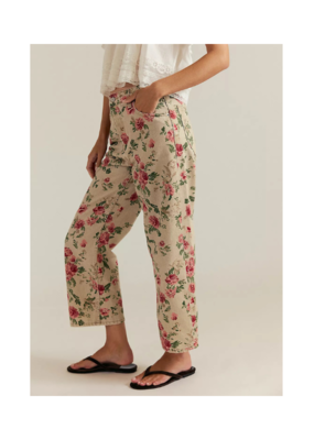 Free People Deep Trance Printed Jeans in Cream by Free People