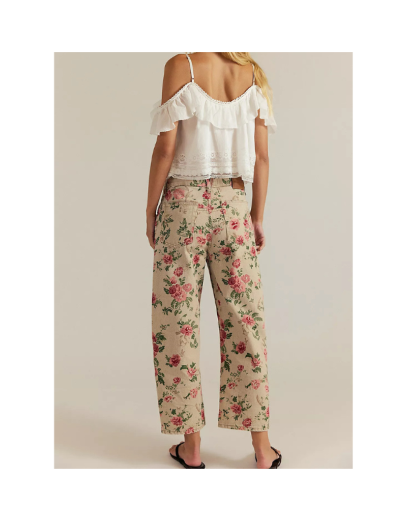 Free People Deep Trance Printed Jeans in Cream by Free People