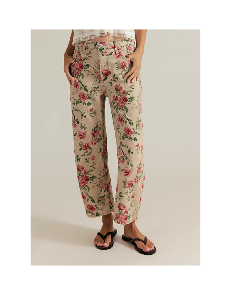 Free People Deep Trance Printed Jeans in Cream by Free People