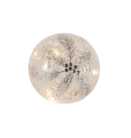 Clear & White Holly LED Globe