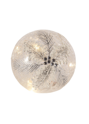 Clear & White Holly LED Globe