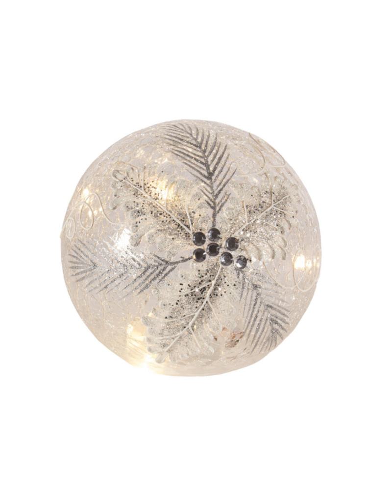 Clear & White Holly LED Globe
