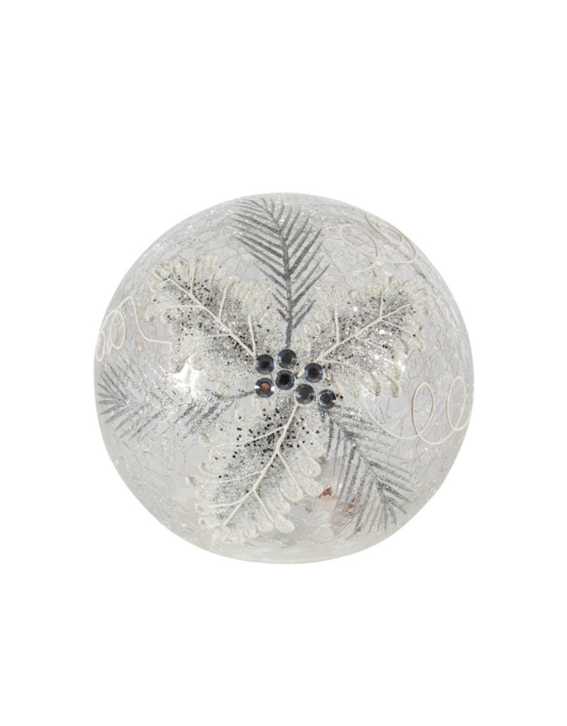 Clear & White Holly LED Globe