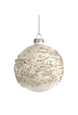 White Glitter Ball Ornament