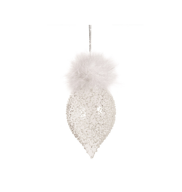 Clear Finial with Feather Ornament