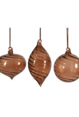 Brown Ribbed Ornament Assorted