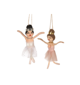 White & Pink Ballerina Ornaments Assorted