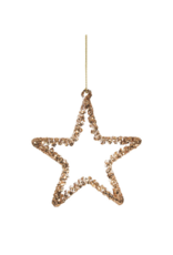 Glass Gold Glitter Star Ornament