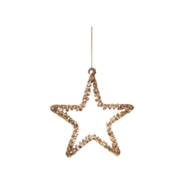 Glass Gold Glitter Star Ornament