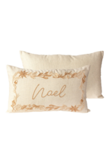 Embroidered Leaves Noel Pillow