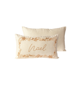 Embroidered Leaves Noel Pillow