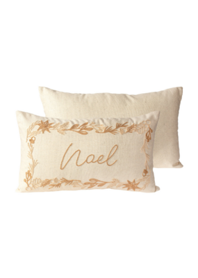 Embroidered Leaves Noel Pillow