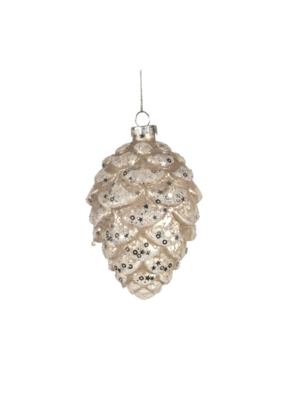 Silver Mercury Pinecone Ornament