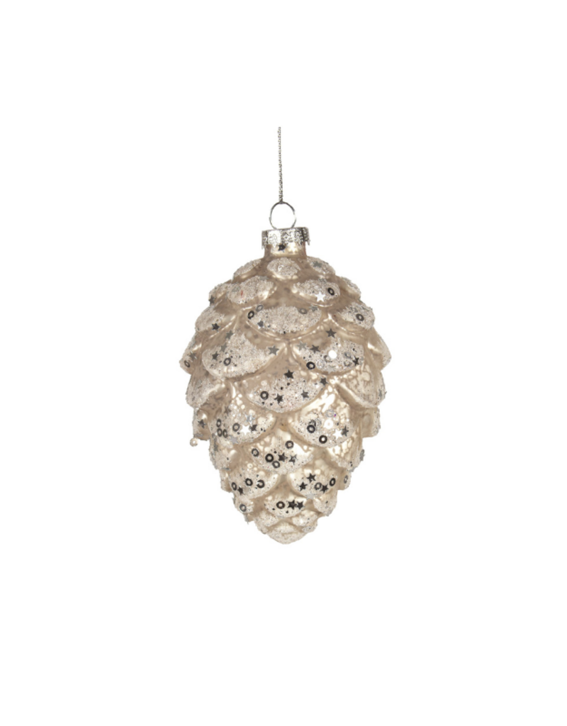 Silver Mercury Pinecone Ornament