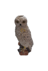 Creative Co-Op Hand-Painted Stoneware Owl Vase