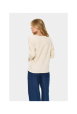 Saint Tropez Mila Round Neck Pullover in Brown Rice Melange by Saint Tropez