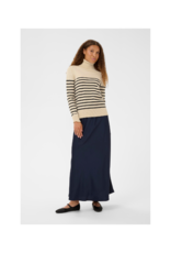 Saint Tropez Mila Striped Turtleneck in Brown Rice Black by Saint Tropez