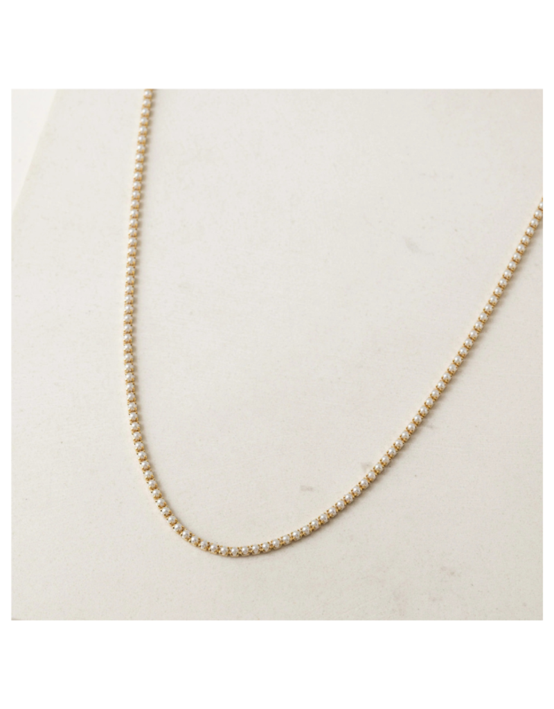 Lover's Tempo Tennis Necklace in Pearl by Lover's Tempo