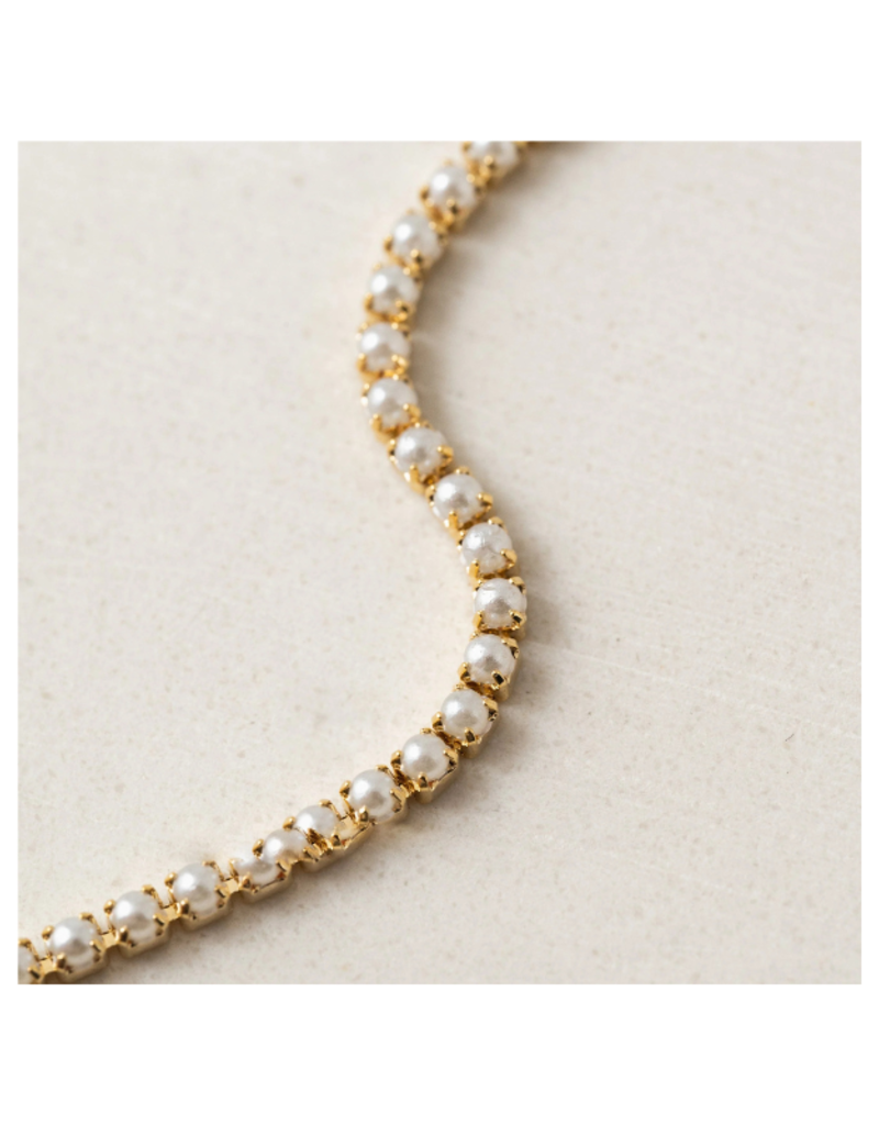 Lover's Tempo Tennis Necklace in Pearl by Lover's Tempo