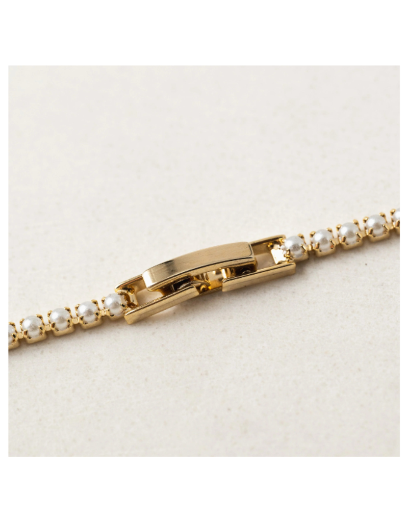 Lover's Tempo Tennis Necklace in Pearl by Lover's Tempo