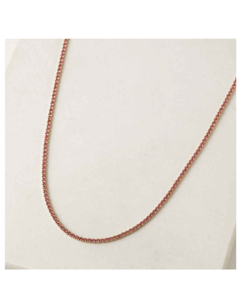 Lover's Tempo Tennis Necklace in Pink by Lover's Tempo